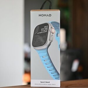 Nomad Goods Electric Blue Sport Band for Apple Watch 44 45 49 Ultra